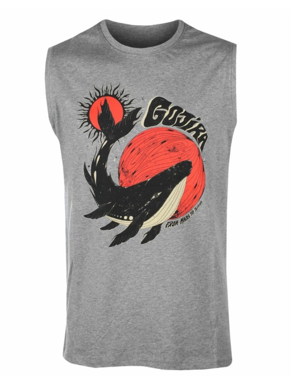 Gojira Whale Mens Grey Tank T-Shirt