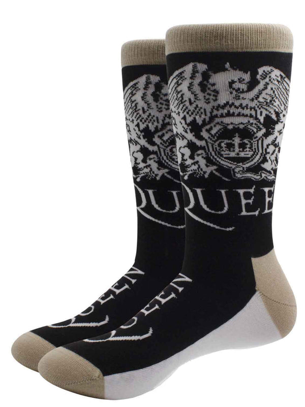 Queen Crest & Logo Unisex Black Socks (UK 7-11)