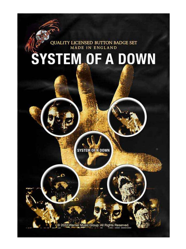 System of A Down Hand Button Badge Pack