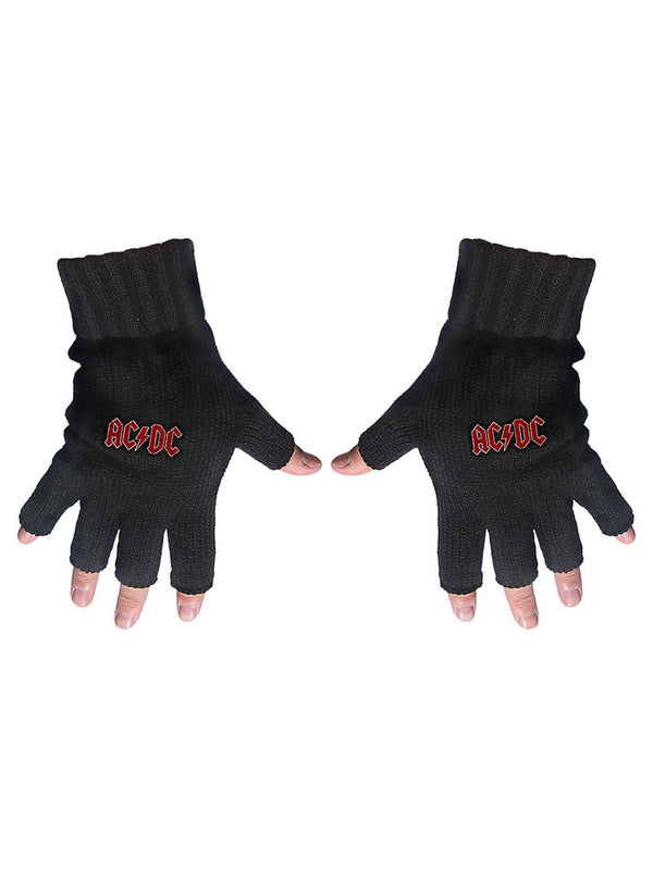 AC/DC Red Logo Fingerless Gloves