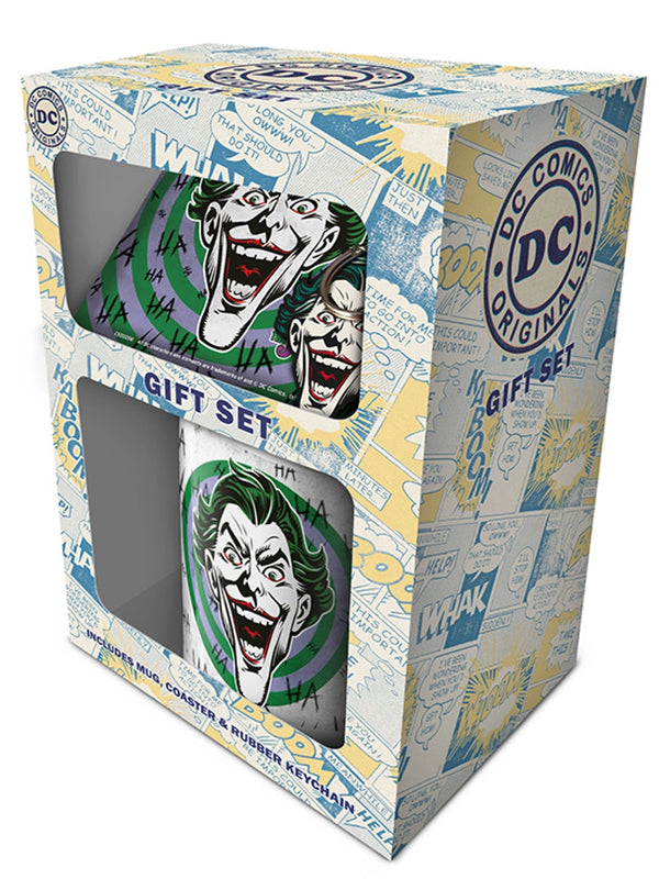 DC Originals The Joker HaHaHa Mug Coaster & Keychain Gift Set