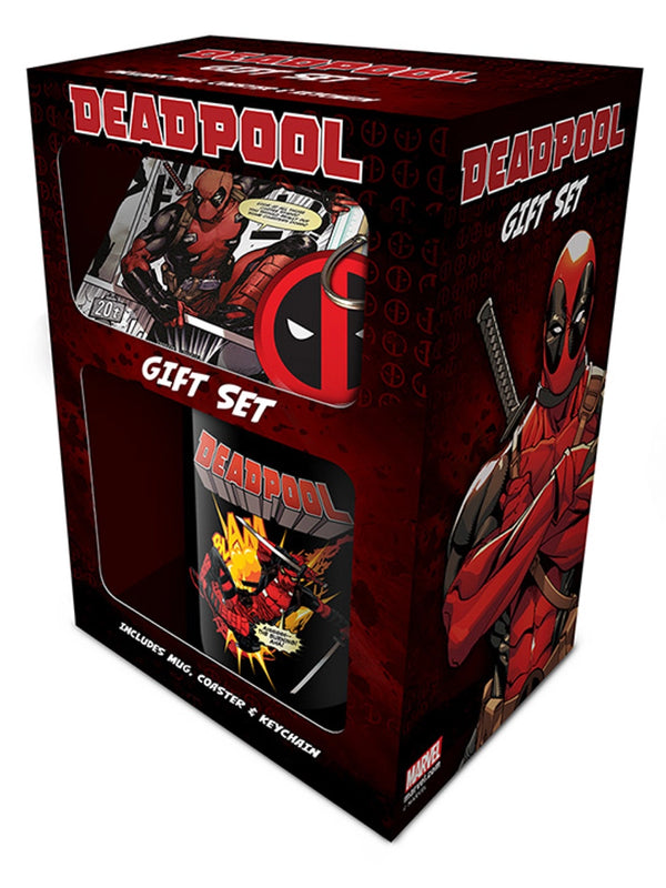 Deadpool Merc Goals Mug Coaster & Keychain Gift Set