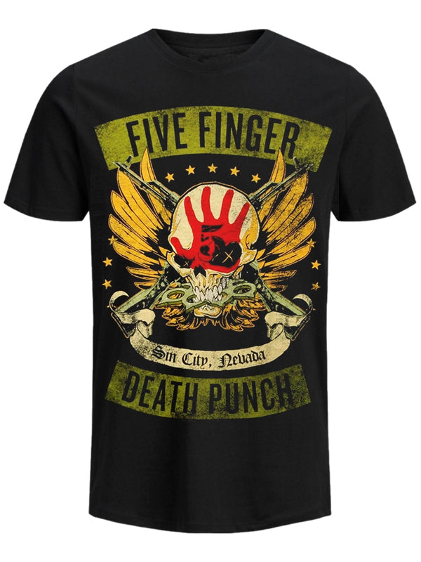 Five Finger Death Punch Locked & Loaded Men's Black T-Shirt