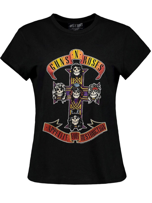 Guns 'N Roses Appetite For Destruction Ladies Black T-Shirt
