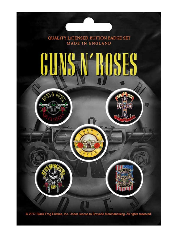 Guns 'N Roses Bullet Logo Button Badge Pack