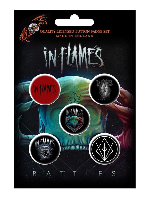 In Flames Battles Button Badge Pack