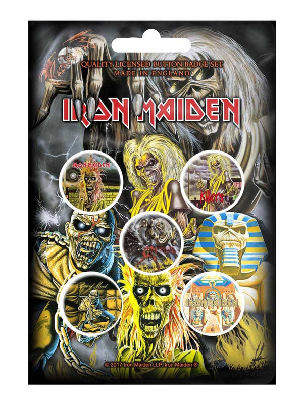 Iron Maiden Early Albums Button Badge Pack