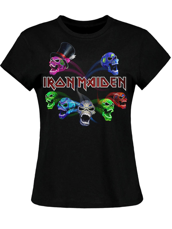 Iron Maiden Legacy Of The Beast Live Album Skulls Ladies Black T-Shirt