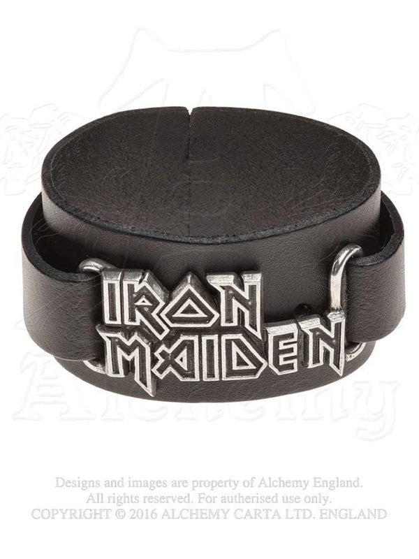 Iron Maiden Logo Leather Wriststrap