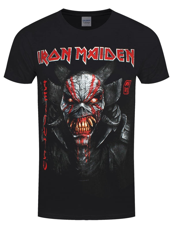 Iron Maiden Senjutsu Back Cover Vertical Logo Men's Black T-Shirt