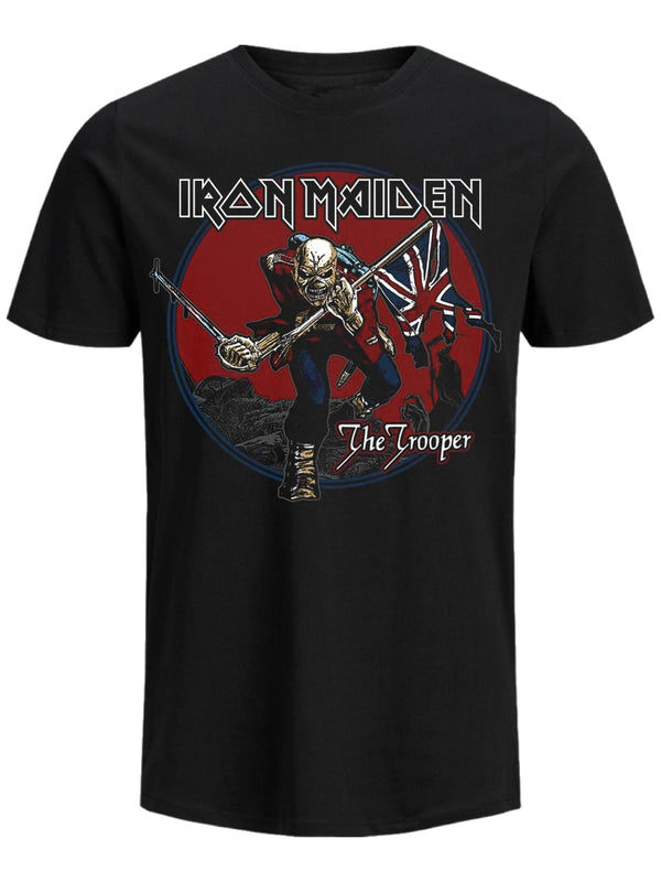 Iron Maiden Trooper Red Sky Men's Black T-Shirt