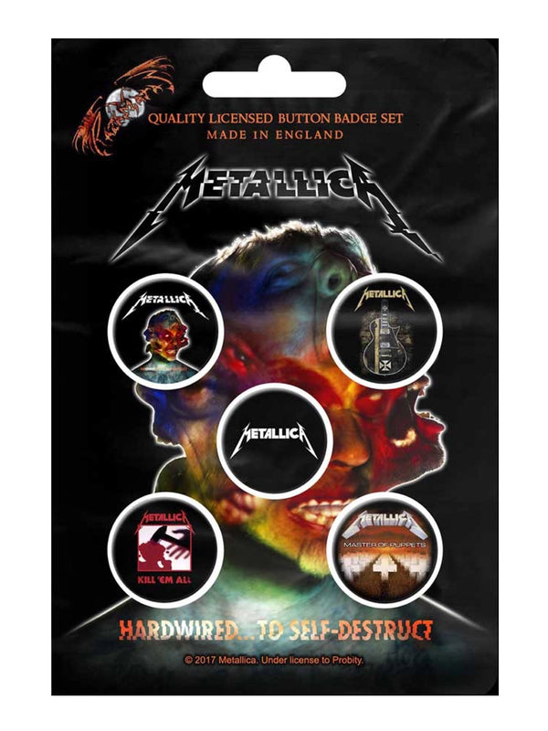 Metallica Hardwired To Self Destruct Button Badge Pack