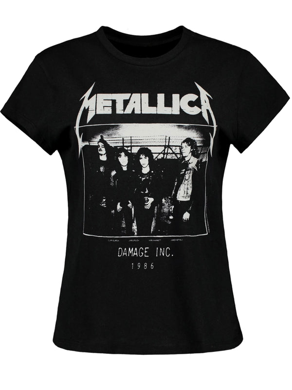 Metallica Master Of Puppets Photo Damage Inc. Tour Ladies Black T-Shirt