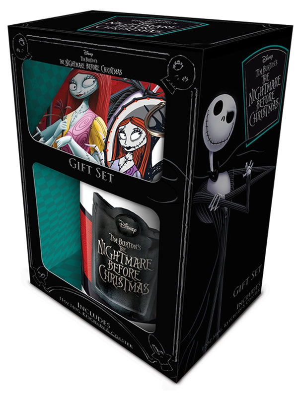 Nightmare Before Christmas Jack & Sally Mug Coaster & Keychain Gift Set