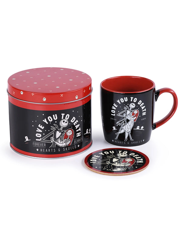 Nightmare Before Christmas Love You To Death Mug & Coaster In Tin