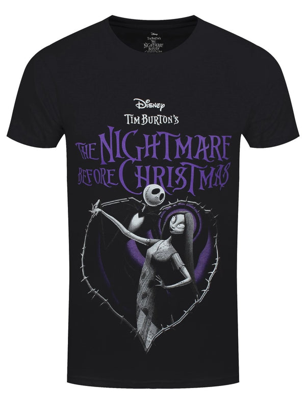 Nightmare Before Christmas Purple Heart Men's Black T-Shirt