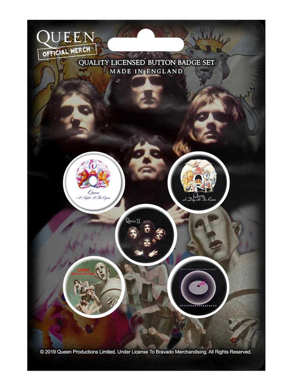 Queen Early Albums Button Badge Pack