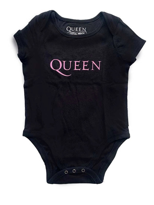 Queen Pink Logo Black Babygrow