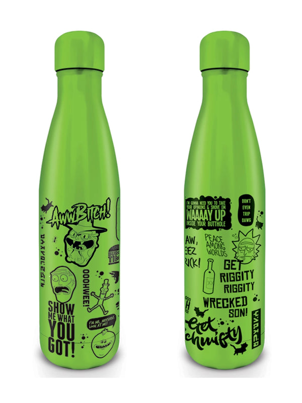 Rick and Morty Quotes Bottle
