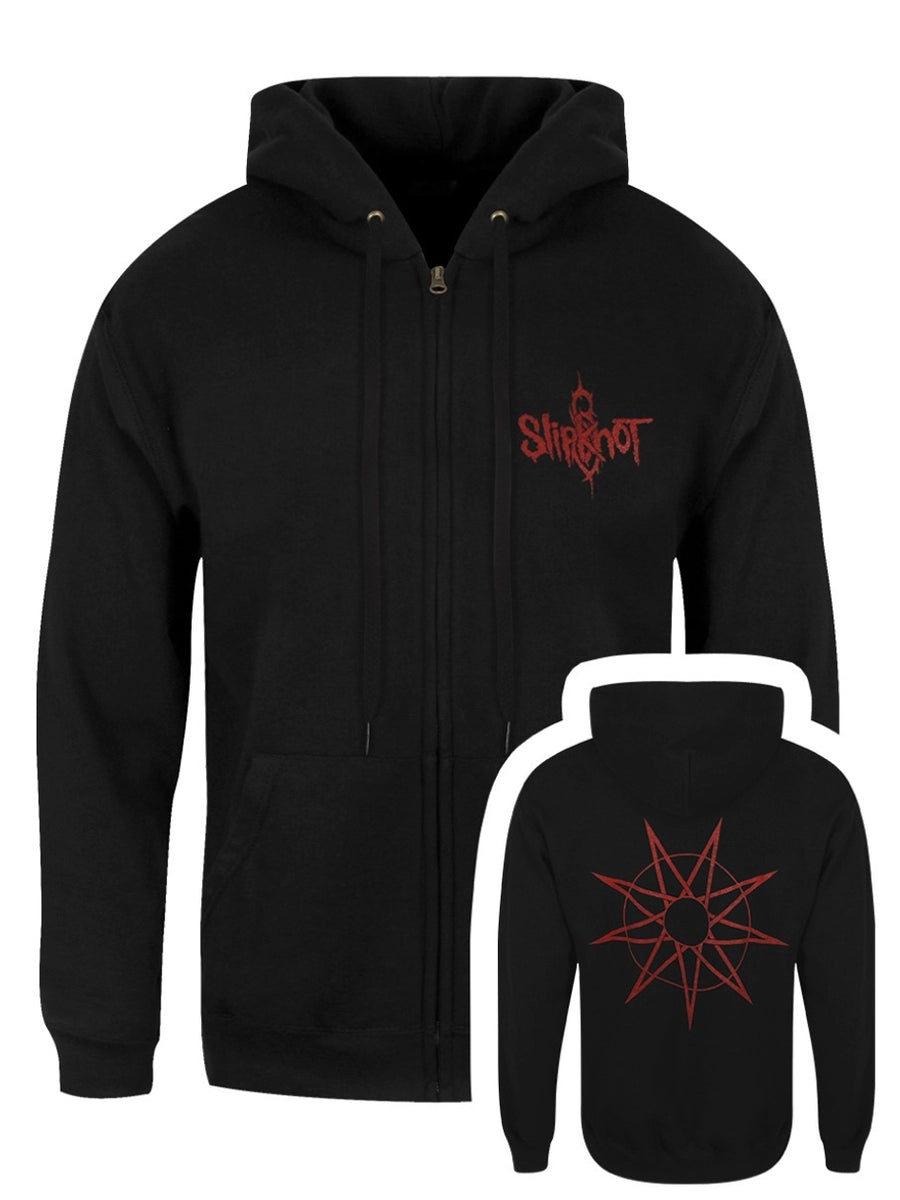 Slipknot 9-Point Star Back Print Men's Black Zipped Hoodie – Wicked Things