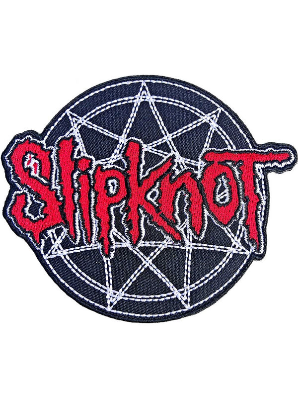 Slipknot Red Logo Over Nonogram Woven Standard Patch