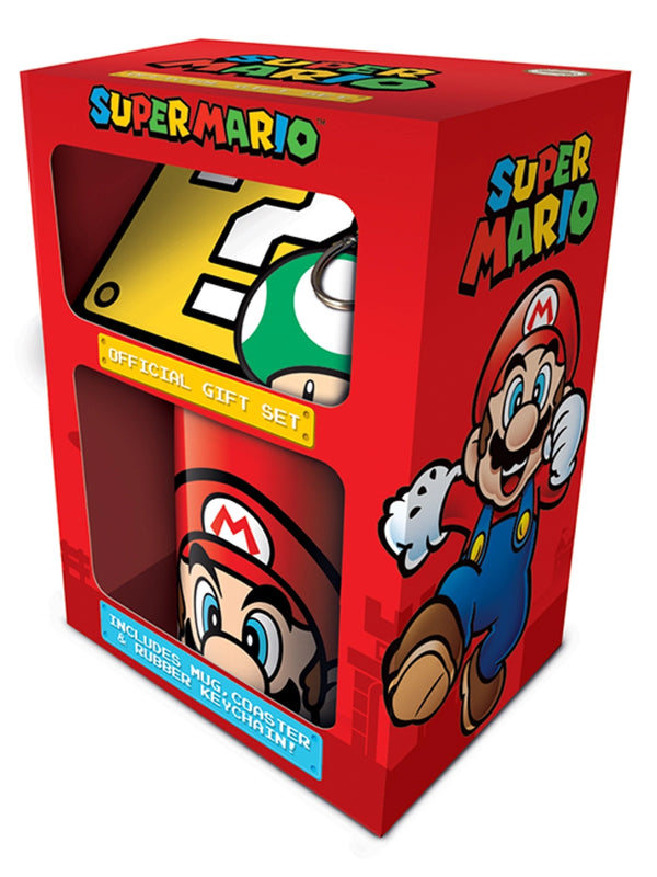 Super Mario Mario Mug Coaster & Keychain Gift Set