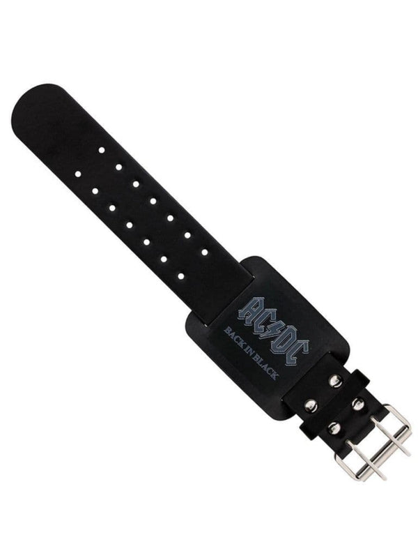 AC/DC Back In Black Leather Wriststrap