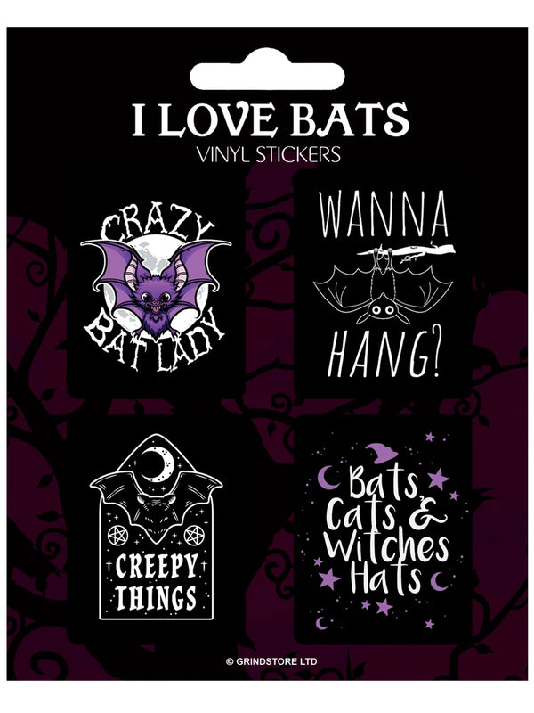 I Love Bats Vinyl Sticker Set