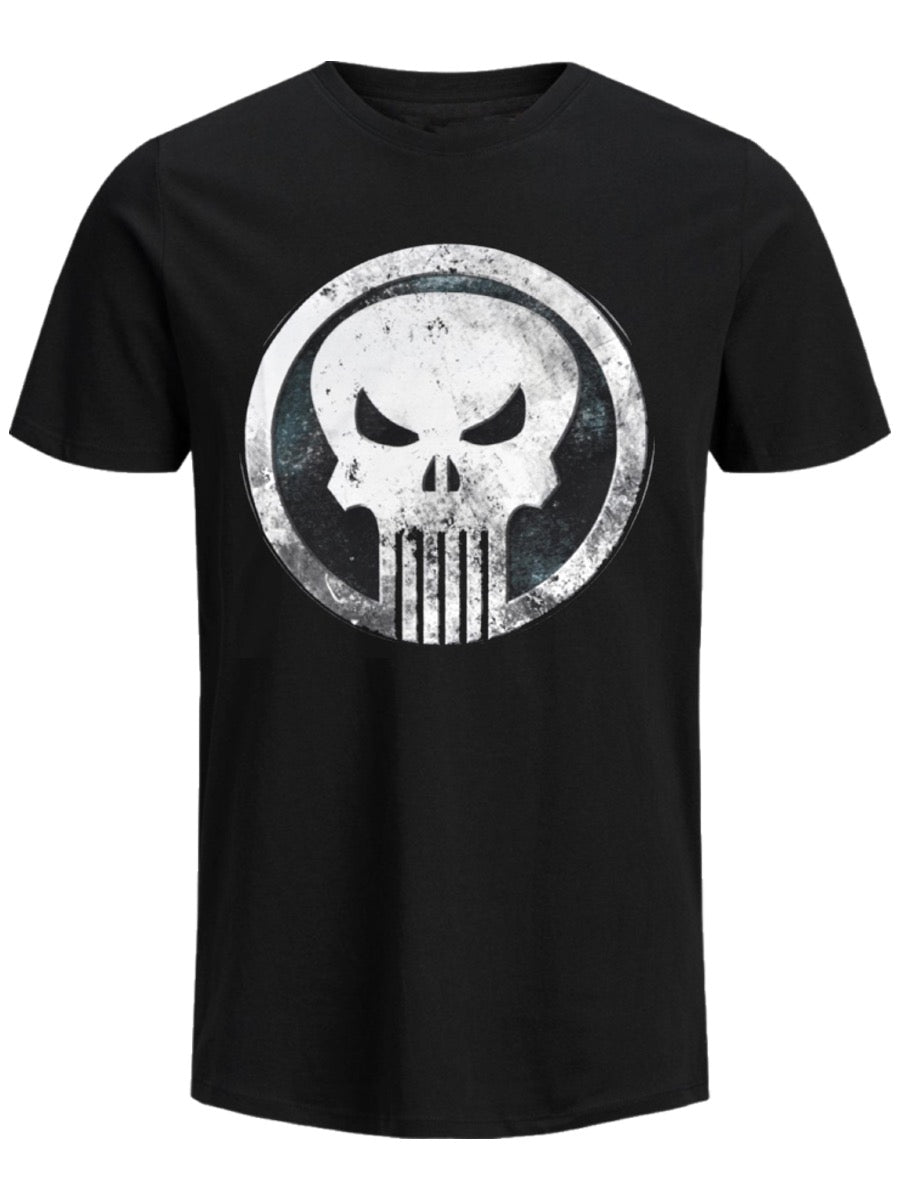 Marvel Punisher Mens Metal Badge T Shirt