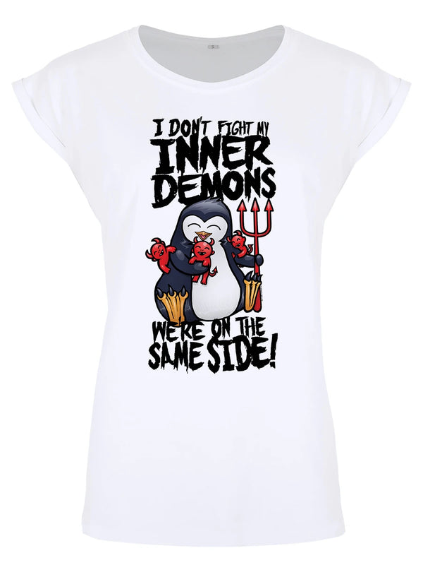 Psycho Penguin Inner Demons Ladies Premium White T-Shirt