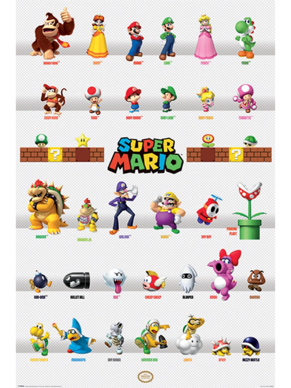 Super Mario Character Parade Maxi Poster