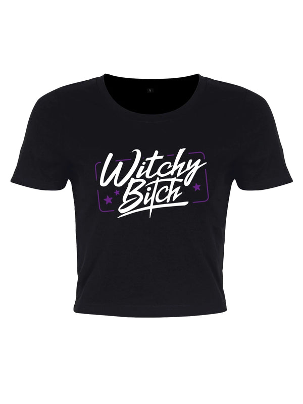 Witchy Bitch Black Crop Top